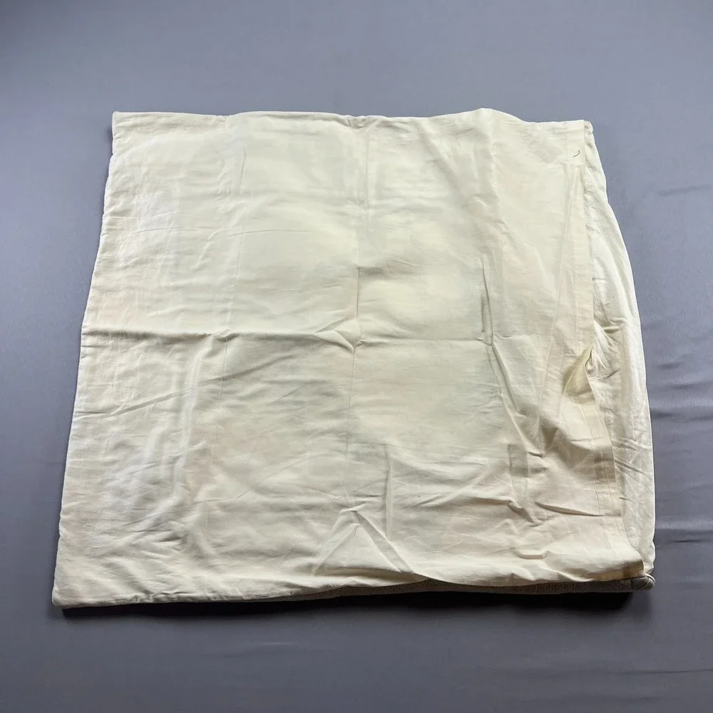 Decorative Throw Square Pillow Case Beige 100% Egyptian Cotton Luxury 23